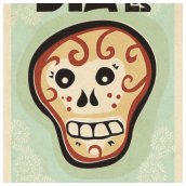 Dia De Los Muertos Poster with Texture and Offset - Image (c) Scott Banks